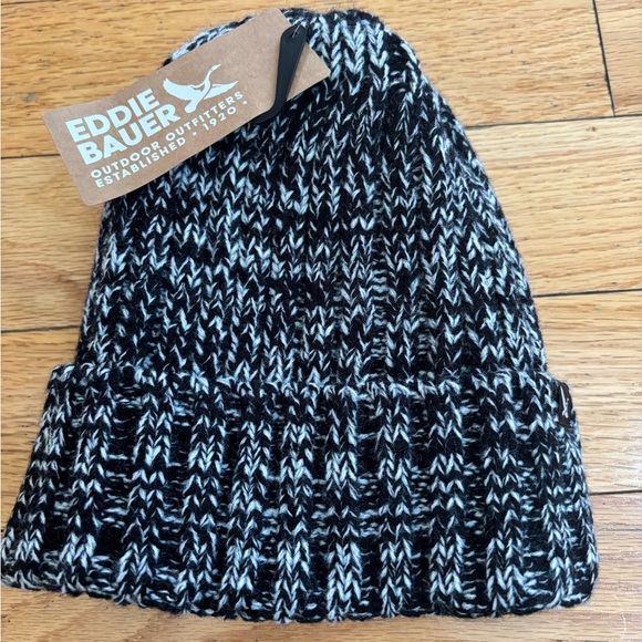 Eddie Bauer Black and Gray Knit Beanie - Picture 1 of 3